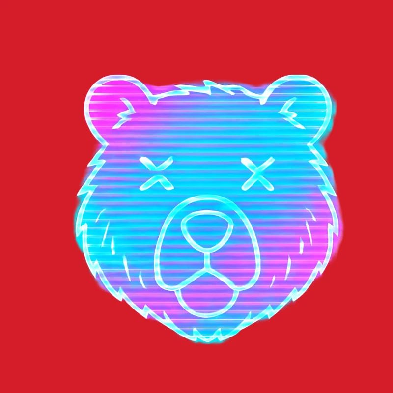 Neon Bärenkopf Gradient