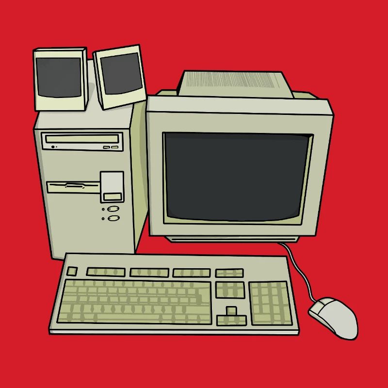 Retro Computer Desk Einrichtung