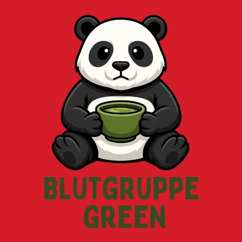 Blutgruppe Green Panda Tee Design 