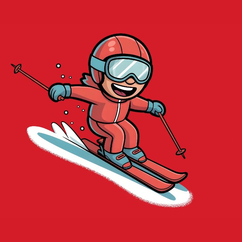 Funny Comic Skier