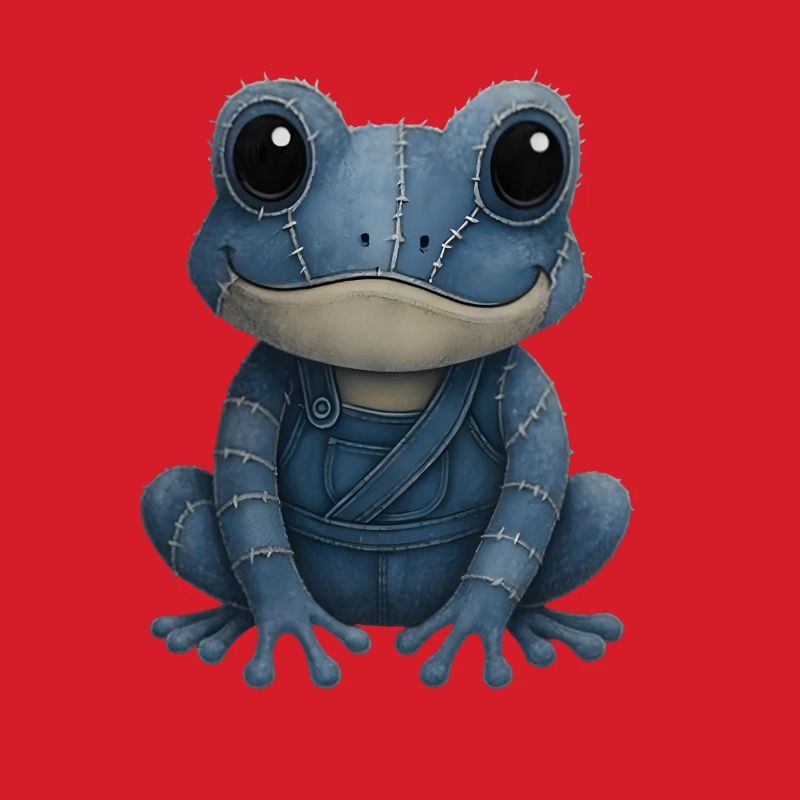 Denim Patchwork Frog
