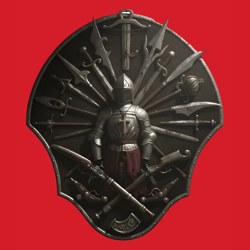 Crusader Shield Circle with Weapons