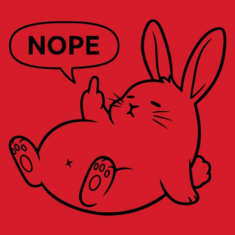 Nope Kaninchen | Freches Hasen Statement