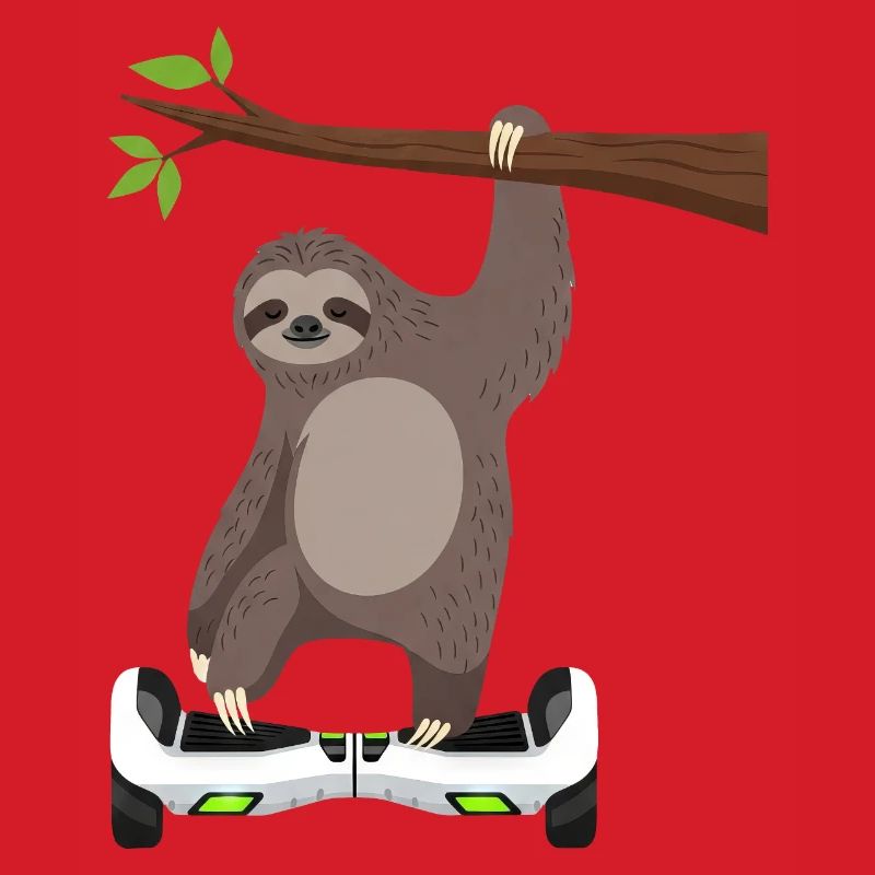 Sloth Chilling Hoverboard Cartoon Technique Same