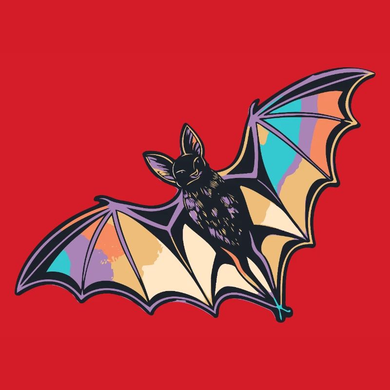 Stilisierte Regenbogenfledermaus