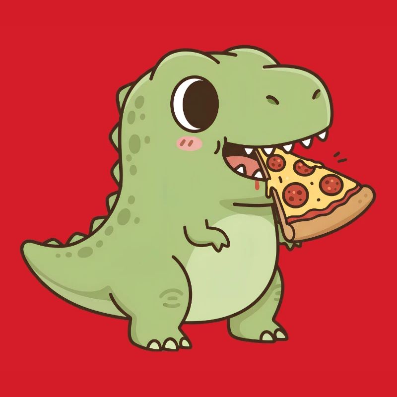 T-Rex eats pizza