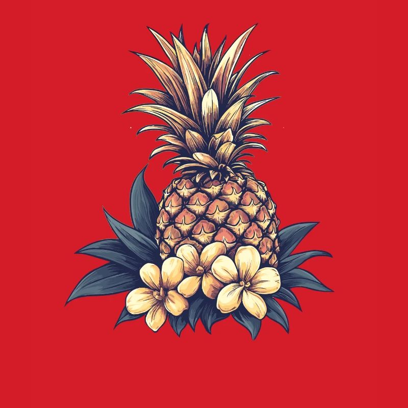 Tropical Pineapple Blossom Pattern