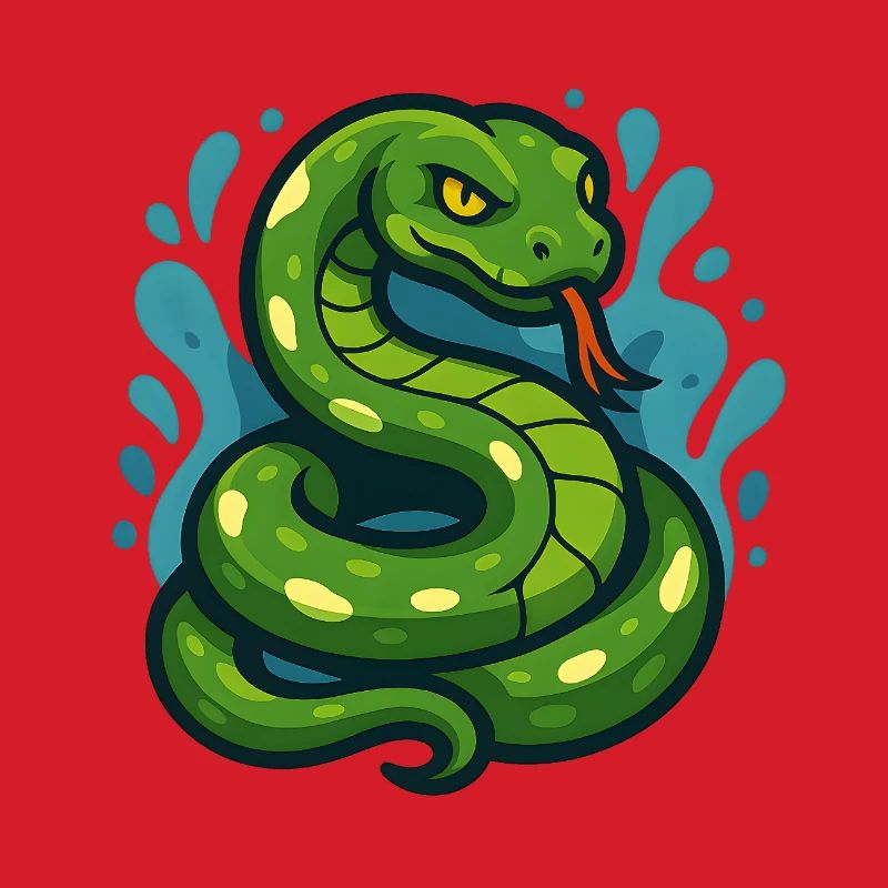 Arbre vert Python serpent en vague