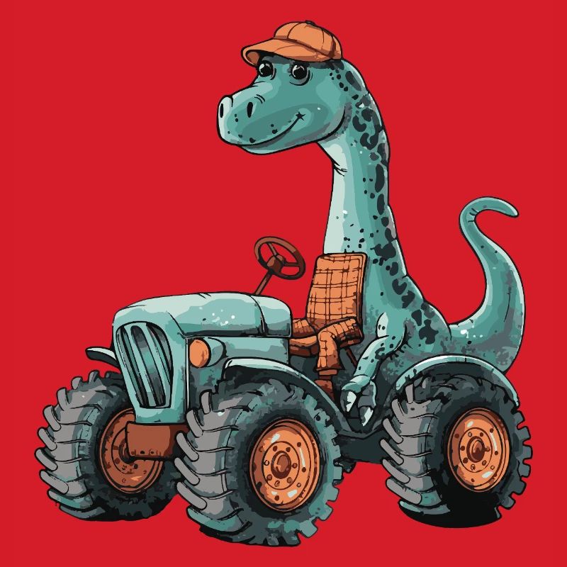 Dinosaurier brontosaurus Traktor Farmer