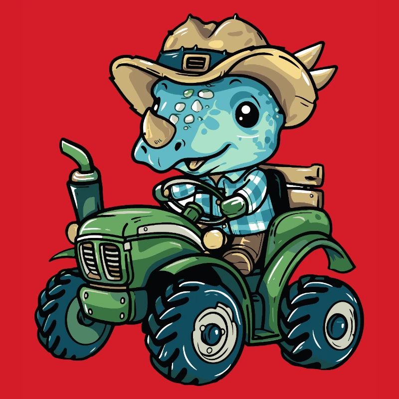 Dinosaurier triceratops Traktor Farmer
