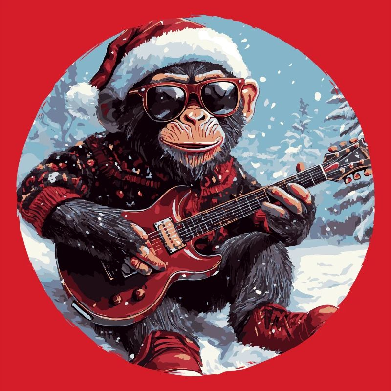 Monkey Christmas Guitar