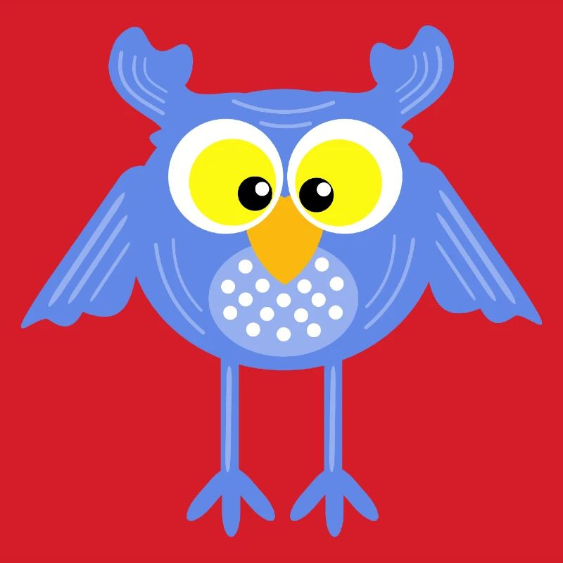 Blaue Eule mit Punkten