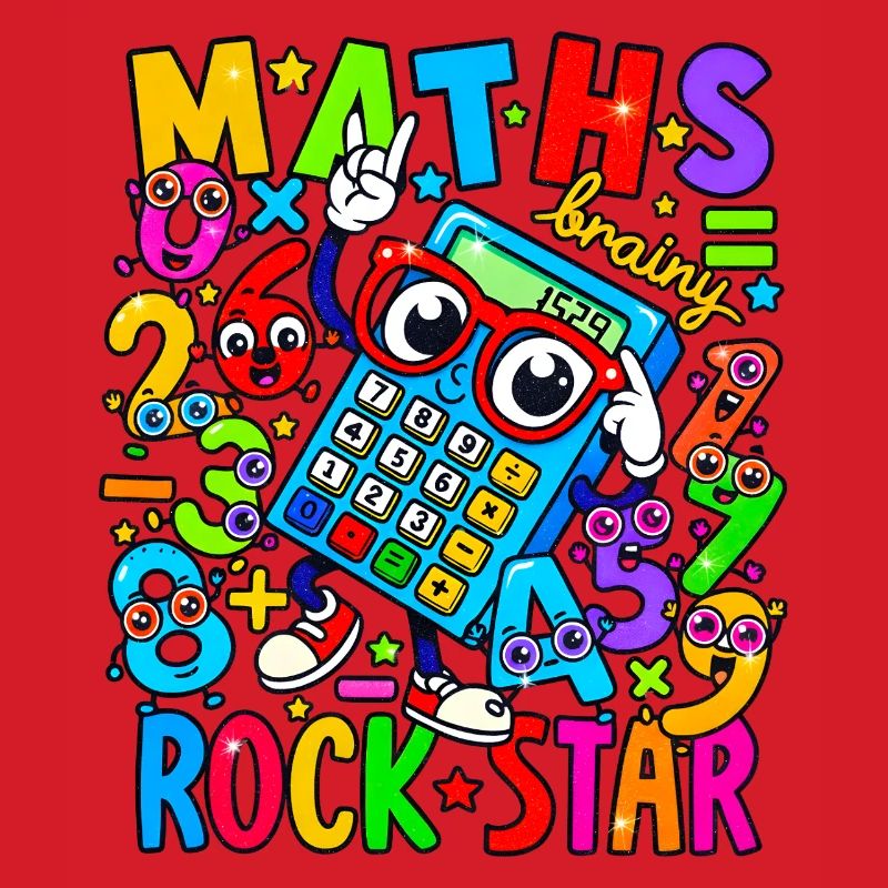 Math Rock Star Calculator Neon
