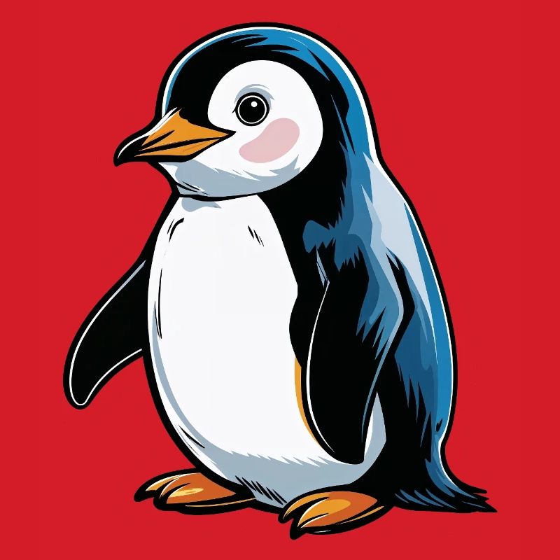 Comic-Pinguin Blauton