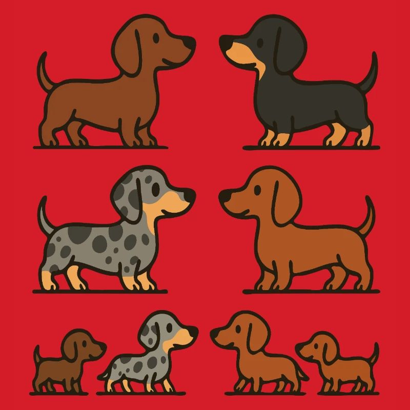 Dachshund Quartet Illustrationspaket
