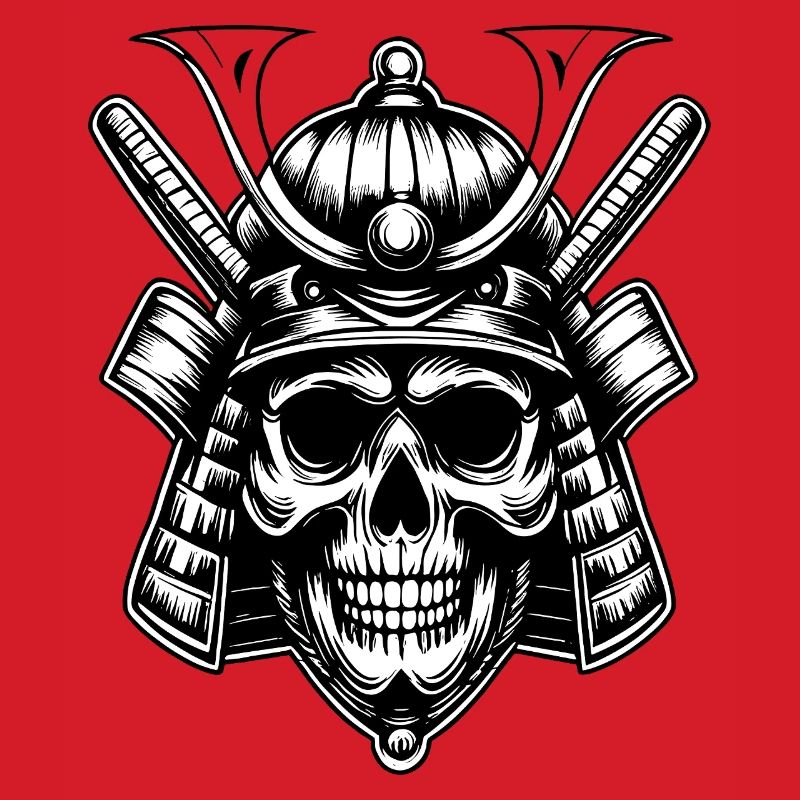 Schädel Samurai Krieger Emblem