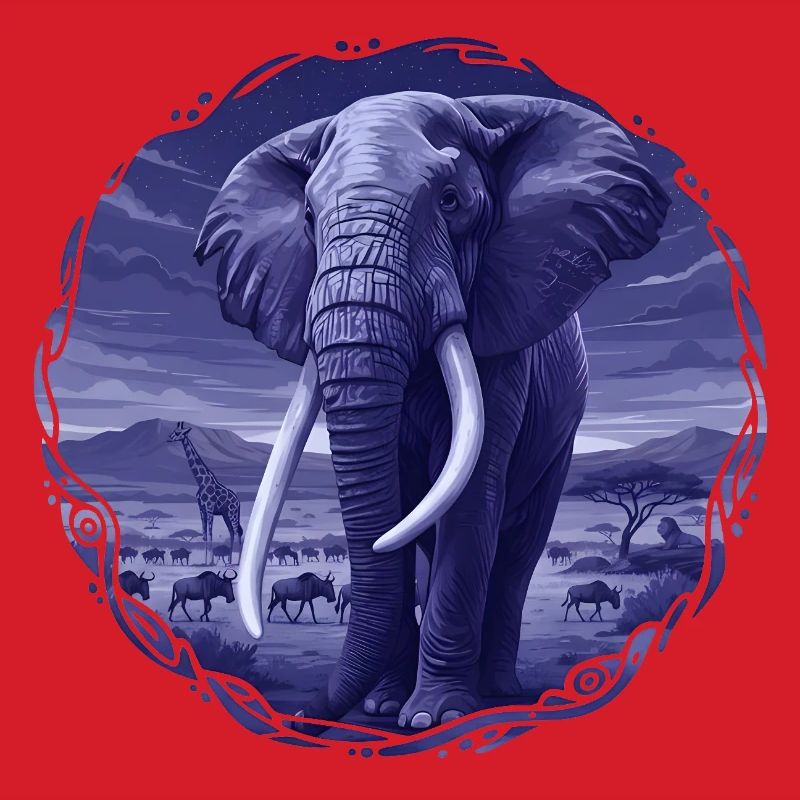 Nächtlicher Elefant in der Savanne