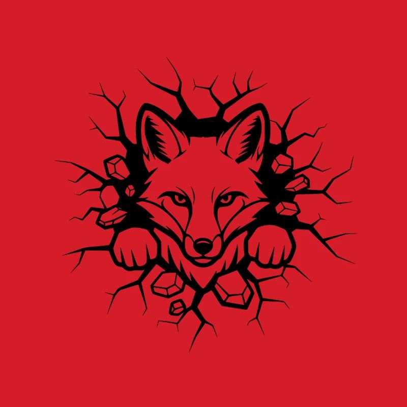 Fuchs Wanddurchbruch Illustration