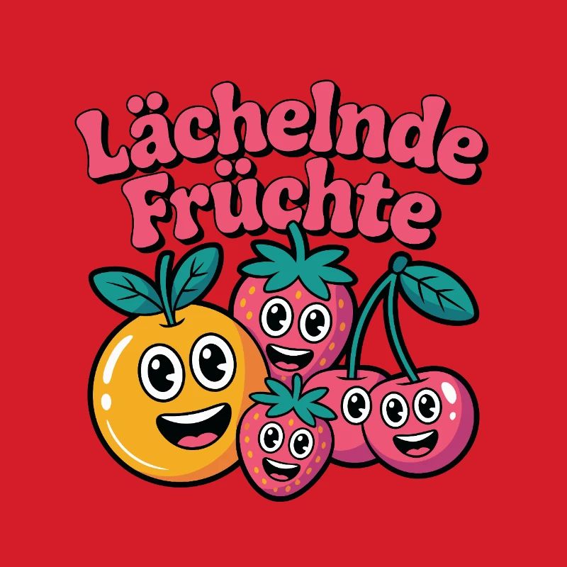 Lächelnde Früchte Cartoon Spaß
