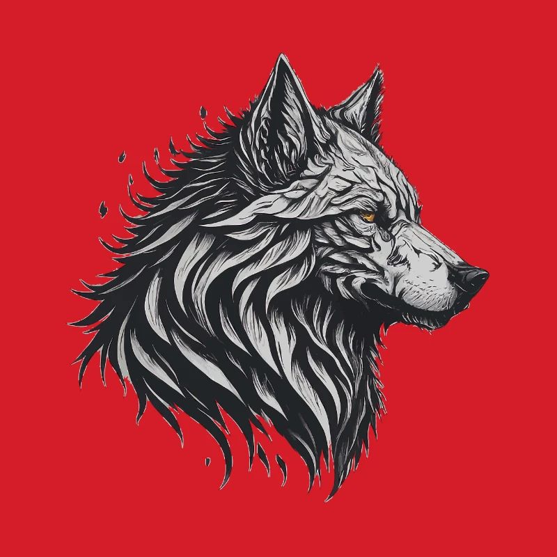 Geometrischer Schwarzer Wolf