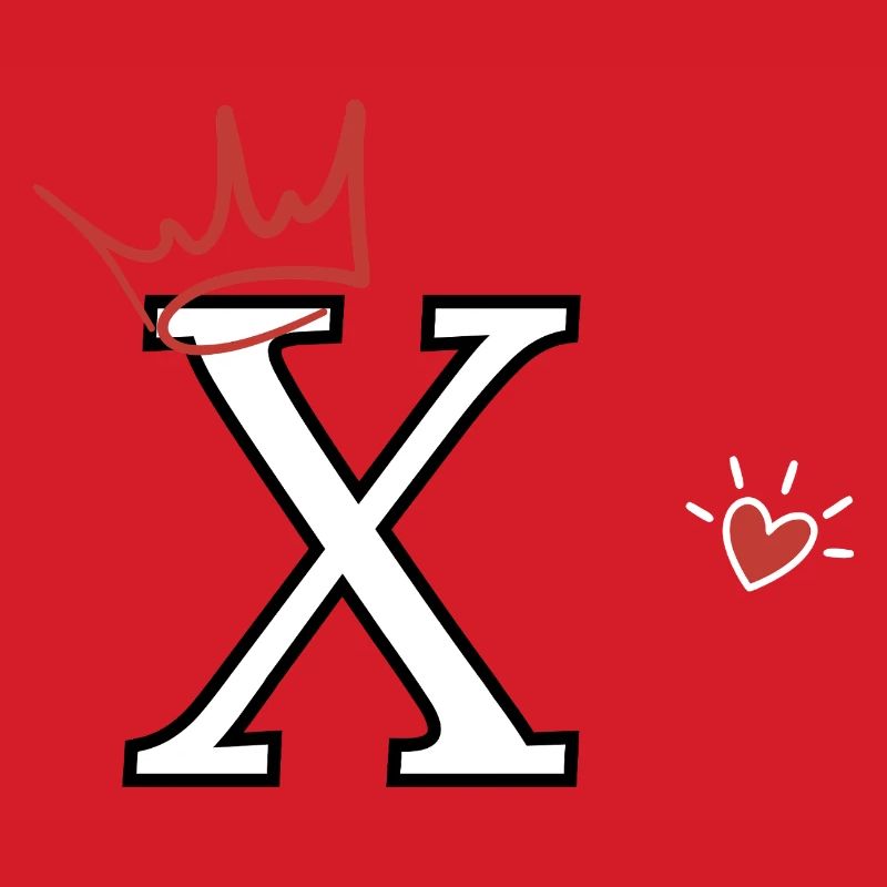 Buchstabe x Herzkrone