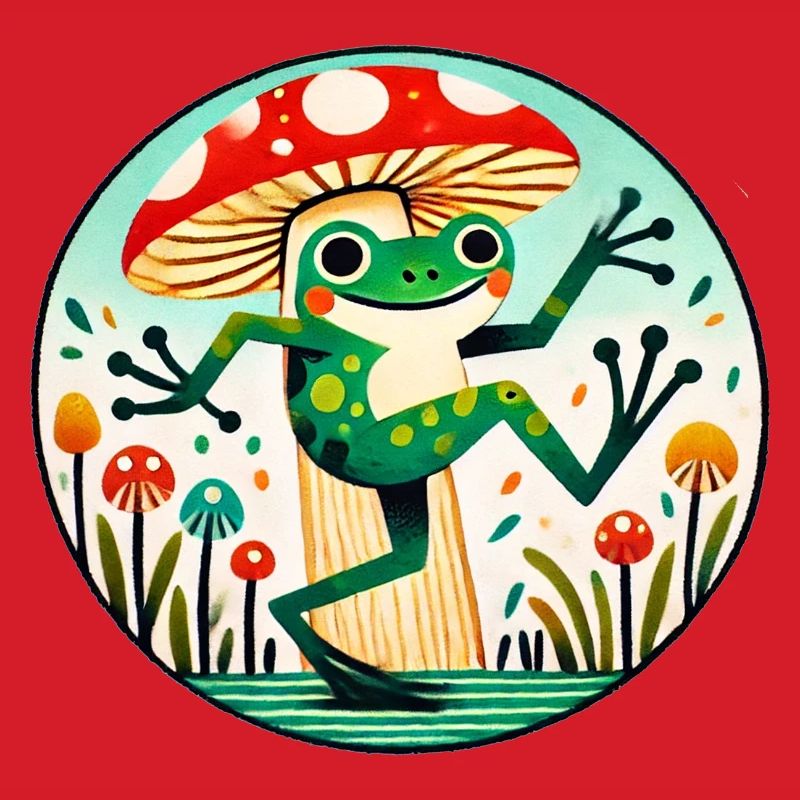 Mushroom Frog Whimsy Circle