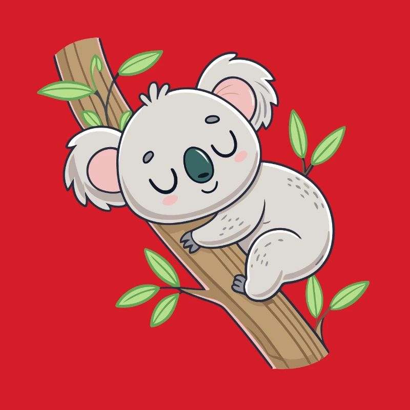 Sleeping Koala on Branch