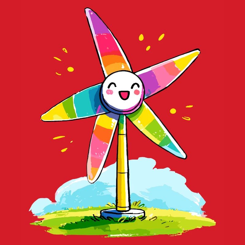 Regenbogenwindmühle Lächeln