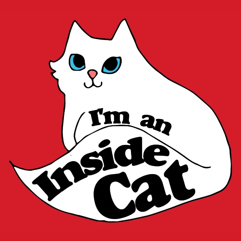 Inside Cat Cartoon Slogan Tee