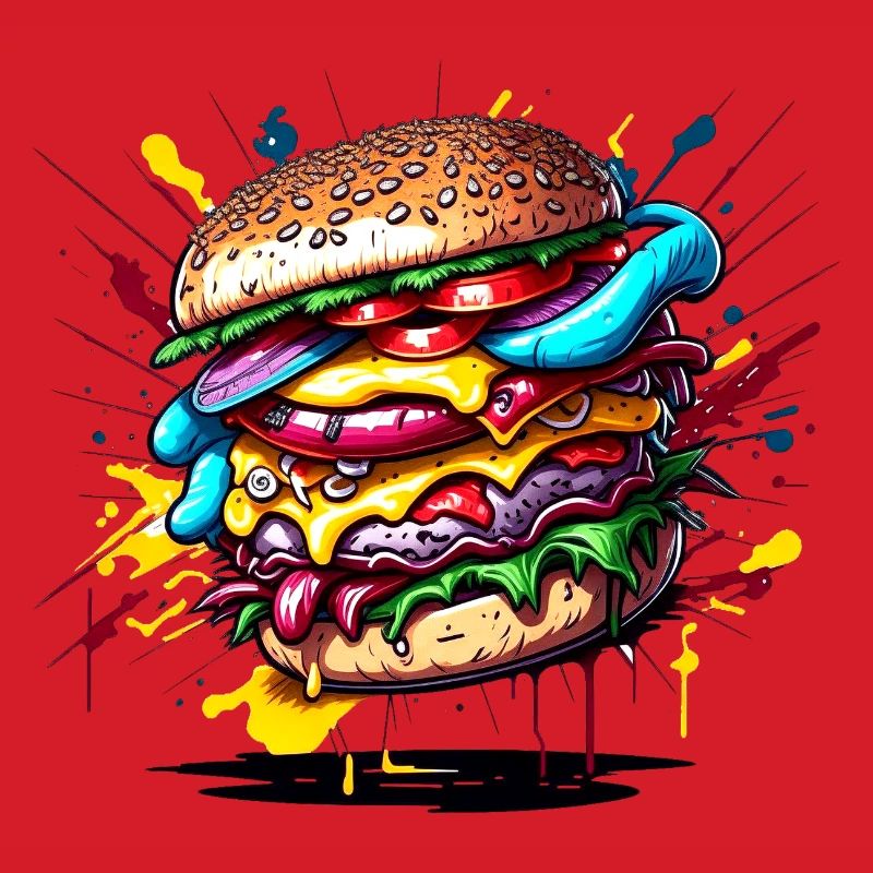 Hamburger Graffiti Farbexplosion