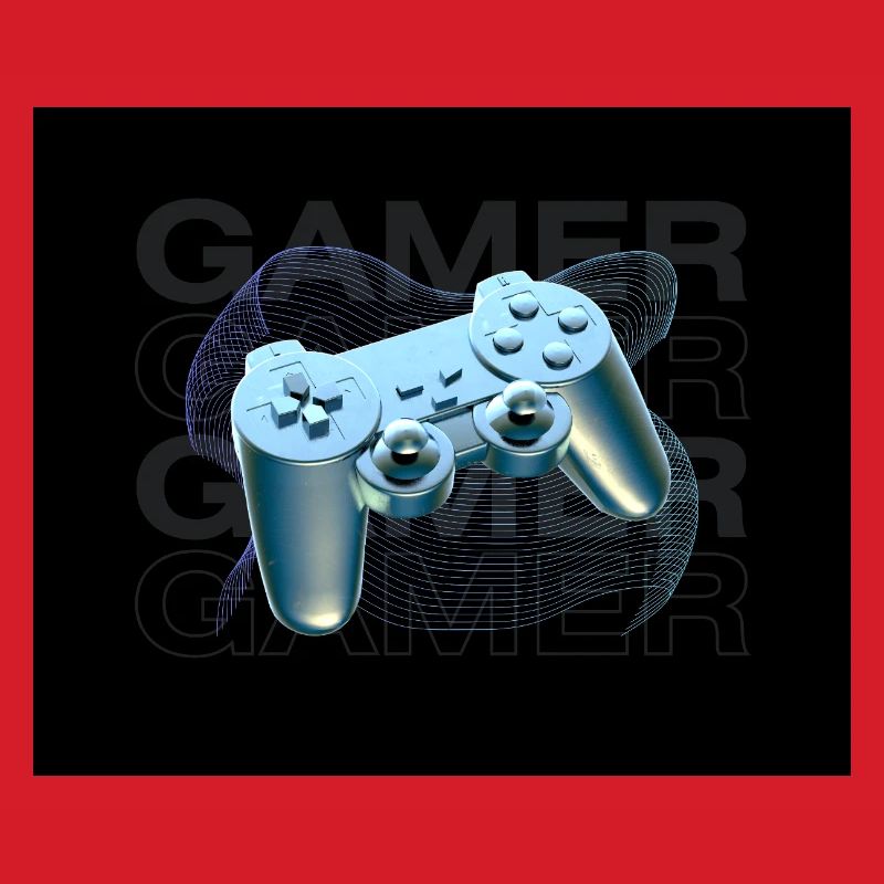 Neon Blue Controller 3D