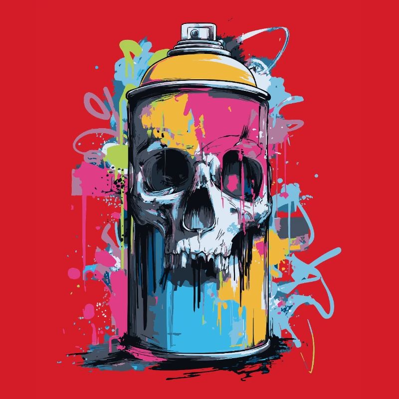 Skull Graffiti Spray Can