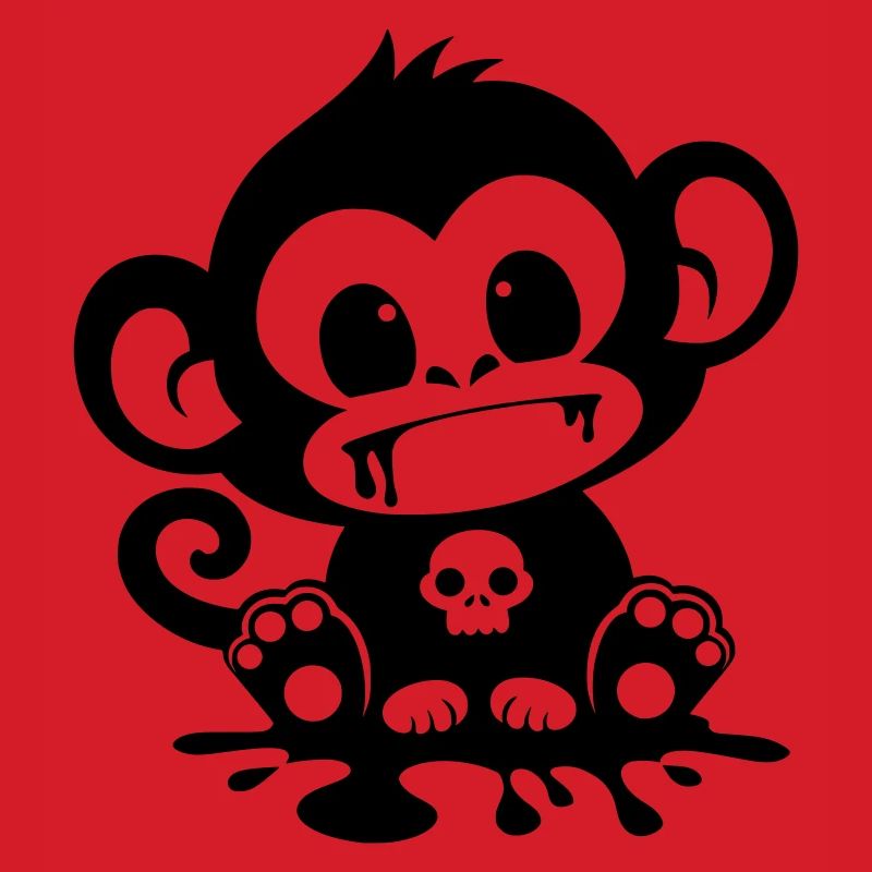 Spooky Affe mit Totenkopf