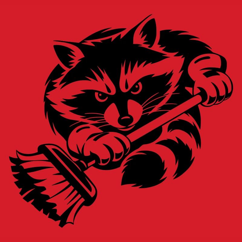 Waschbär mit Wischmopp – Putzprofi