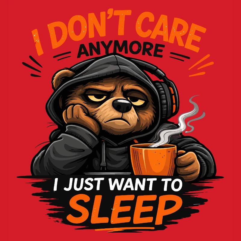 Grumpy Bear Sleep Tee Design