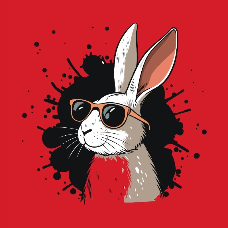 Cool Bunny Glasses on Black