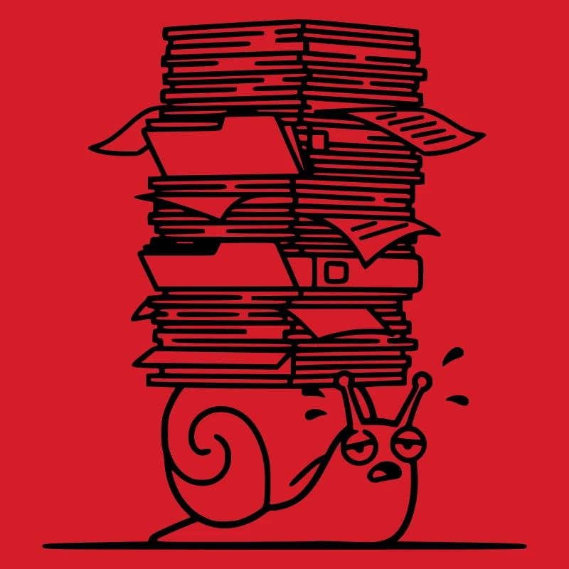 Snail Paper Stack Office Outline