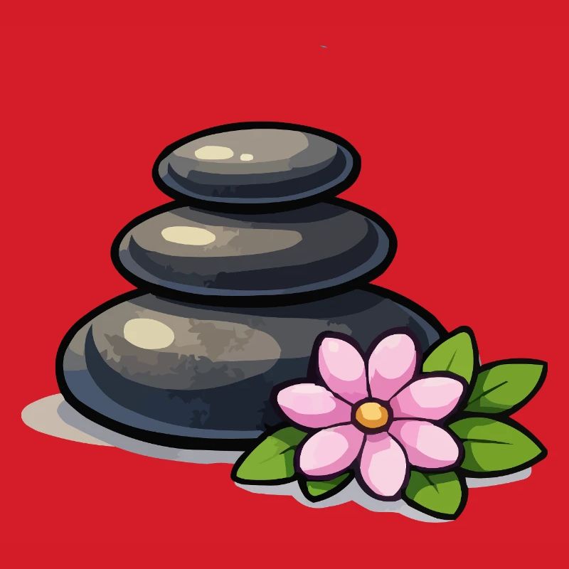 Zen Steinpyramide mit Lotus