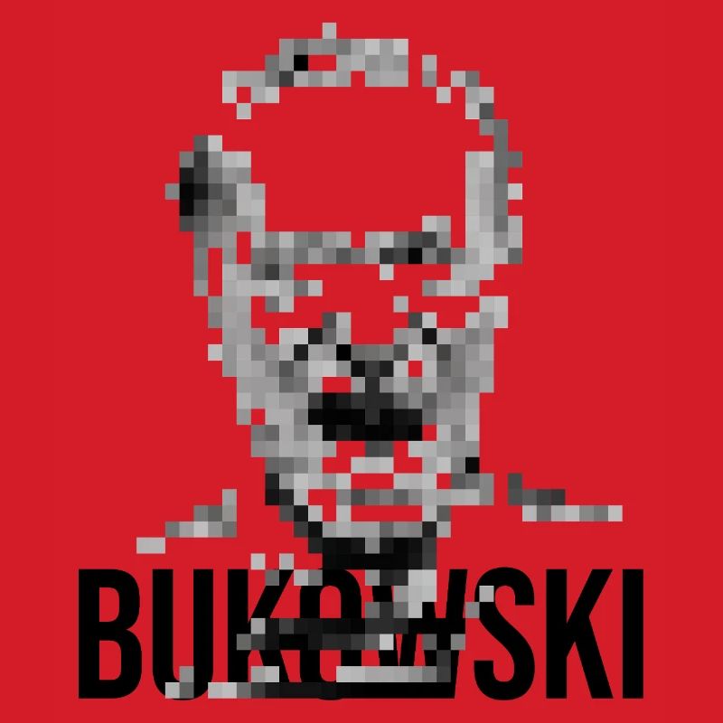 Charles Bukowski Conception de portraits pixelisés.