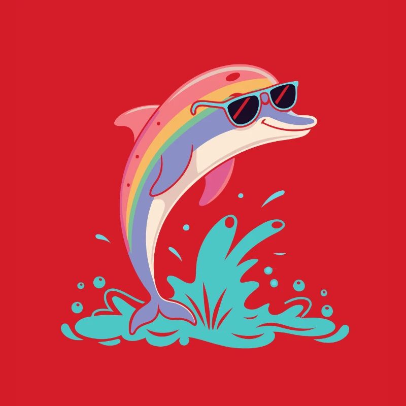 Rainbow dolphin glasses