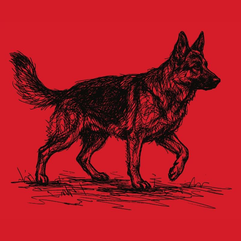 Schäferhund Sketch – Deutscher Schäferhund Design