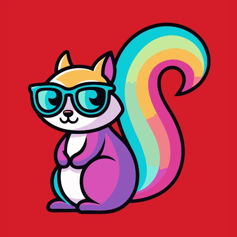 Regenbogen-Eichhörnchen-Brille