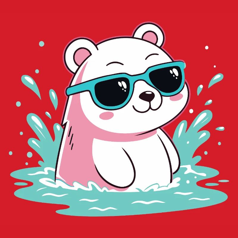 Wasser-Eisbär in kühlen Gläsern