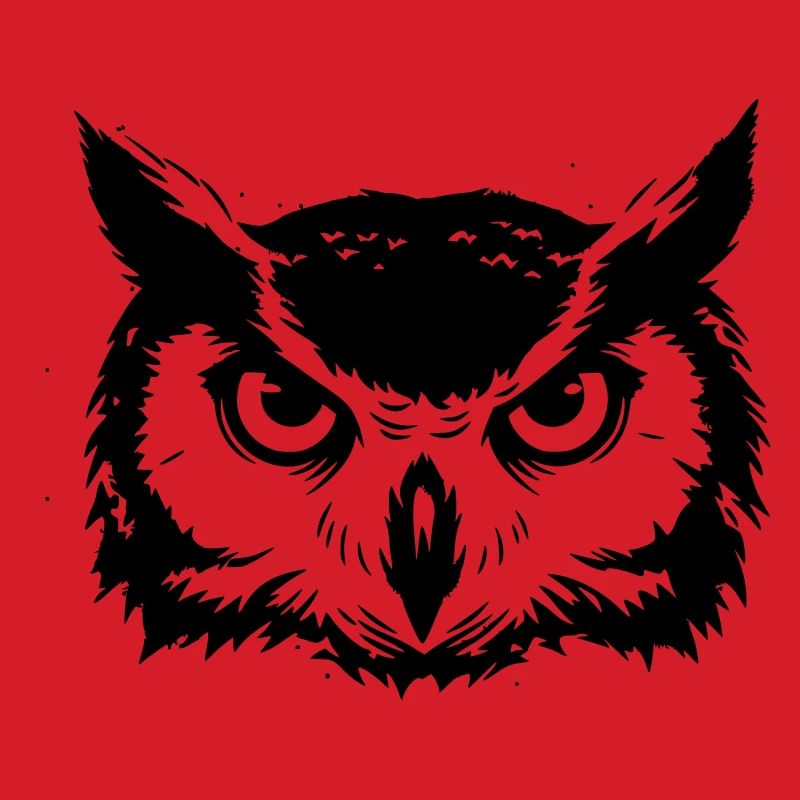 Owl Head Eagle Owl Silhouette