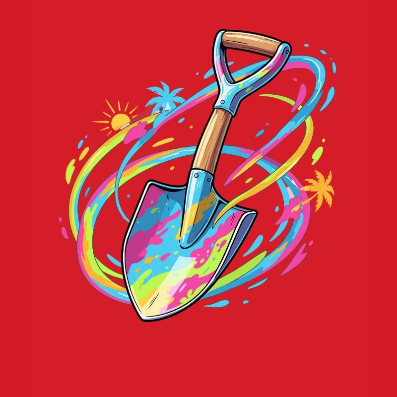 Farbexplosion Gartenschaufel Illustration