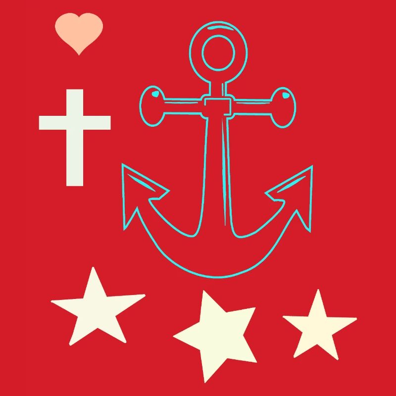 Leuchtender Anker mit Sternen