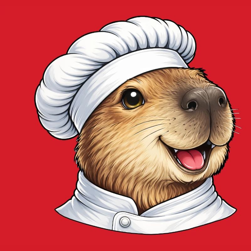 Cute Capybara Chef Cartoon