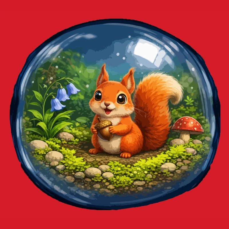 Märchenhörnchen in Glaskugel