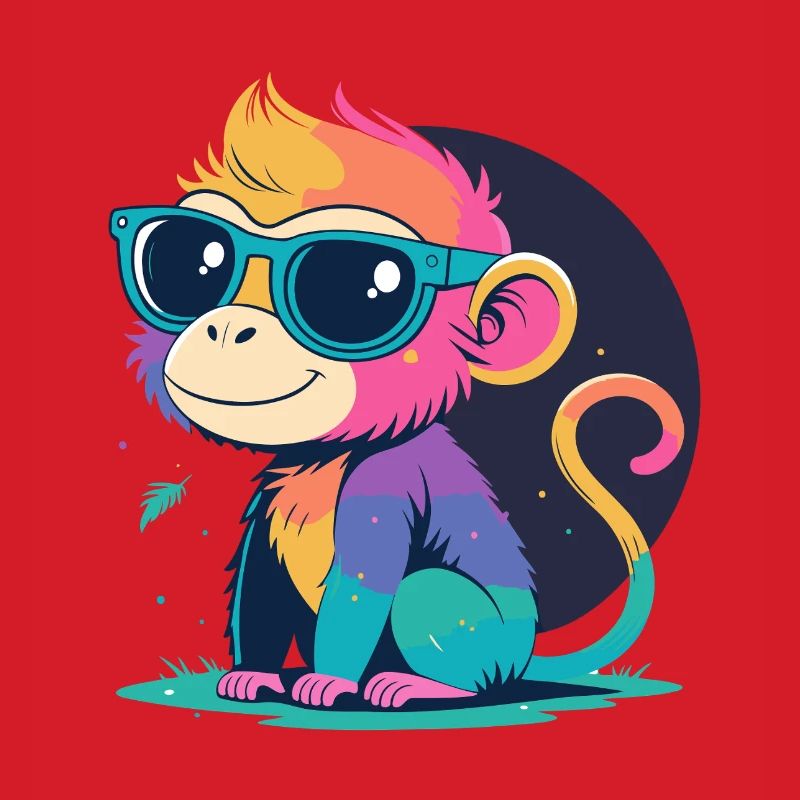 Regenbogenaffe mit Brille