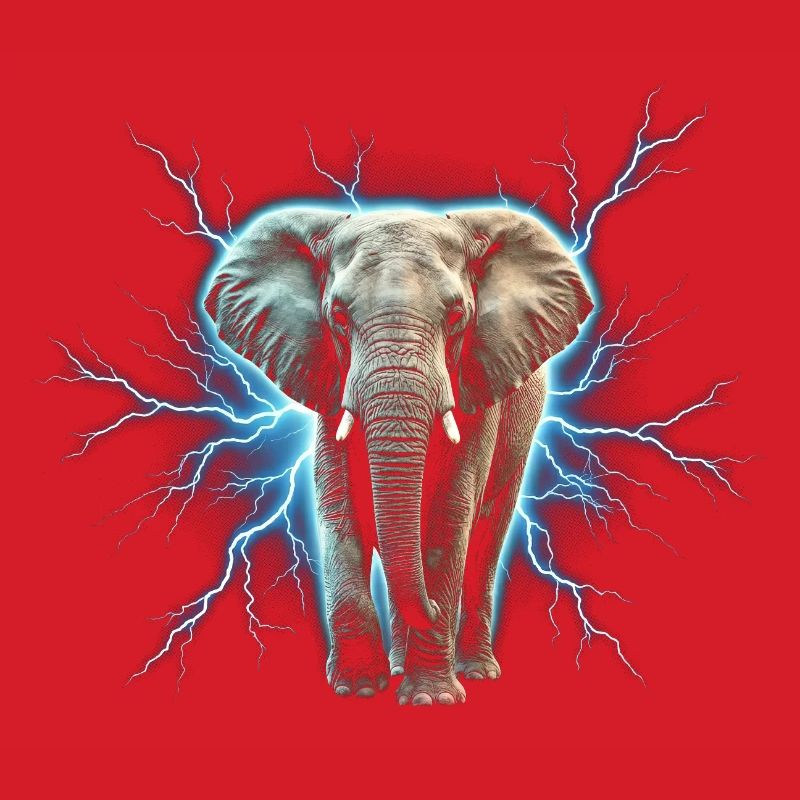 Blitzelefant mit elektrischer Aura